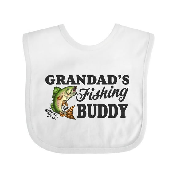 Inktastic Grandad's Fishing Buddy Boys Baby Bib