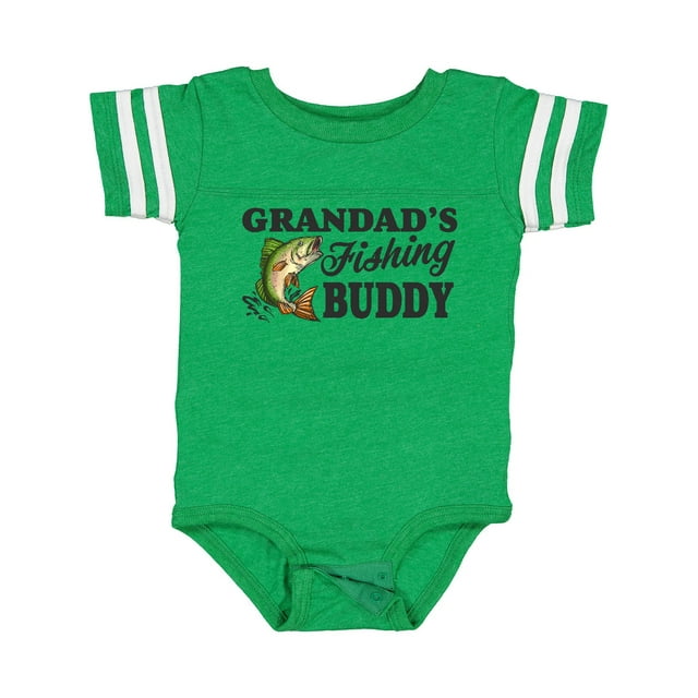 Inktastic Grandad's Fishing Buddy Boys Baby Bodysuit