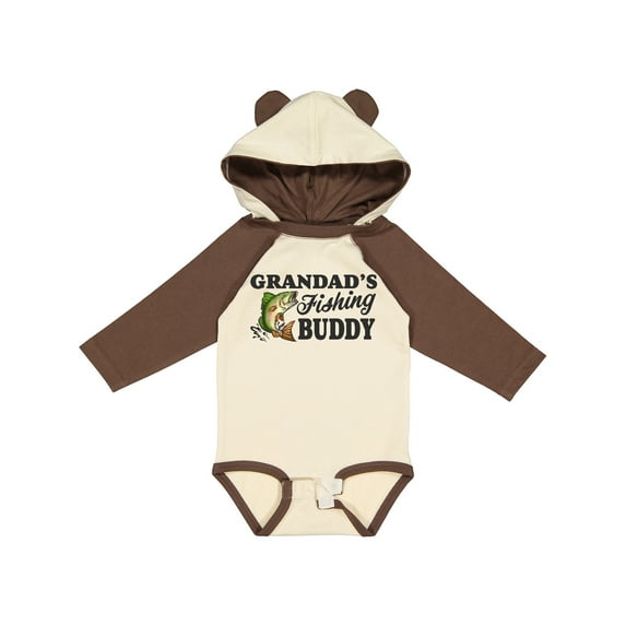 Inktastic Grandad's Fishing Buddy Boys Long Sleeve Baby Bodysuit