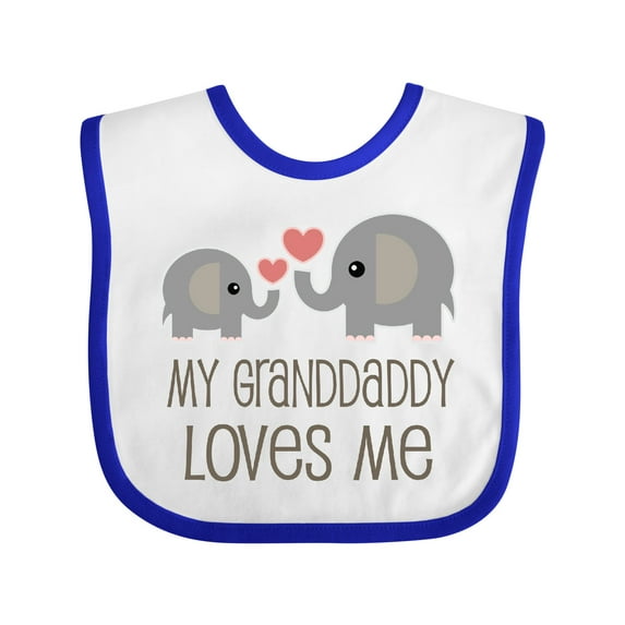 Inktastic Grandaddy Loves Me Elephant Boys or Girls Baby Bib