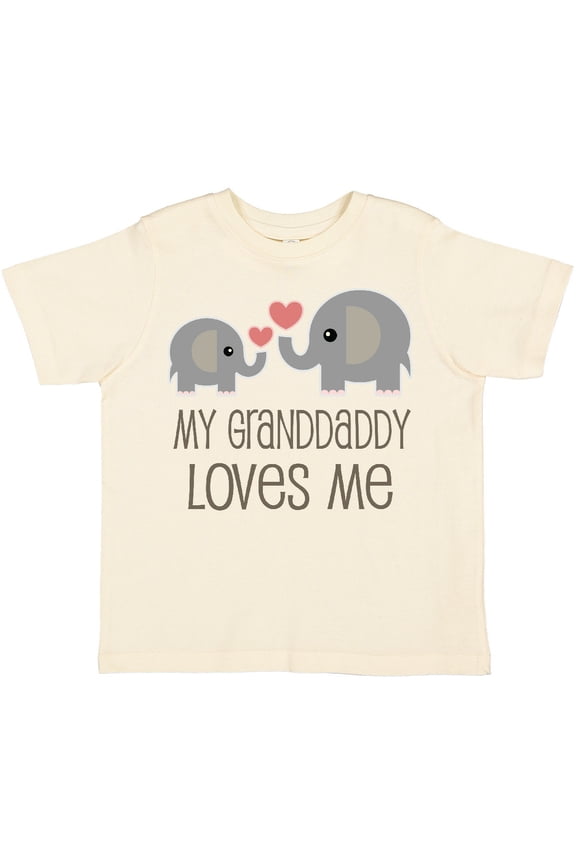 Grandaddy Loves Me Elephant Boys or Girls Toddler T-Shirt