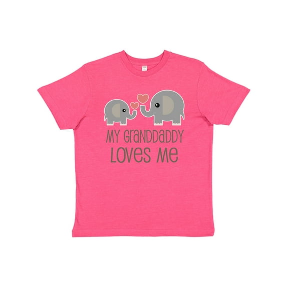 Inktastic Grandaddy Loves Me Elephant Youth T-Shirt