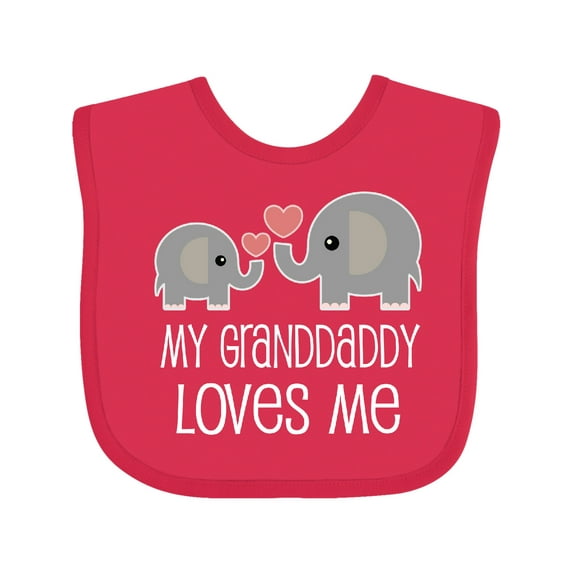 Inktastic Grandaddy Loves Me Grandchild Boys or Girls Baby Bib