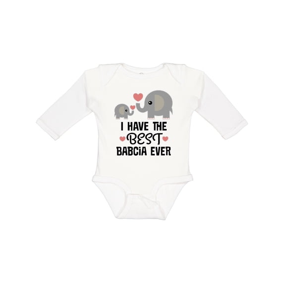 Inktastic Grandchild Best Babcia Ever Boys or Girls Long Sleeve Baby Bodysuit