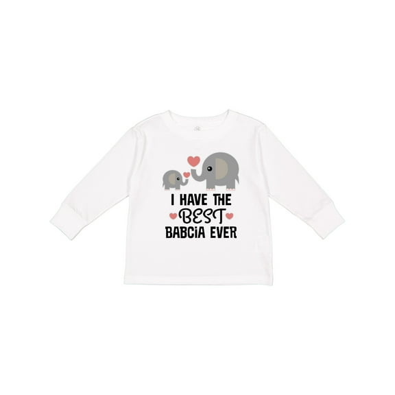 Inktastic Grandchild Best Babcia Ever Boys or Girls Long Sleeve Toddler T-Shirt