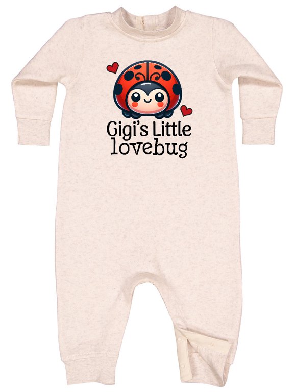 Grandchild Gigi Little Lovebug Ladybug Baby Fleece Romper