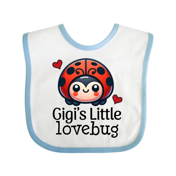Inktastic Grandchild Gigi Little Lovebug Ladybug Boys or Girls Baby Bib