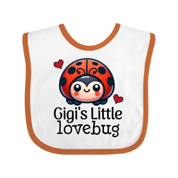 Inktastic Grandchild Gigi Little Lovebug Ladybug Boys or Girls Baby Bib