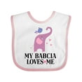 thumbnail image 1 of Inktastic Grandchild My Babcia Loves Me Girls Baby Bib, 1 of 4
