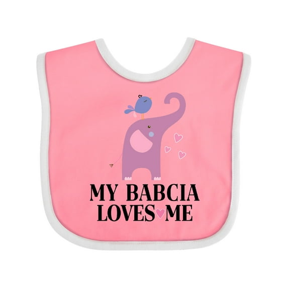 Inktastic Grandchild My Babcia Loves Me Girls Baby Bib