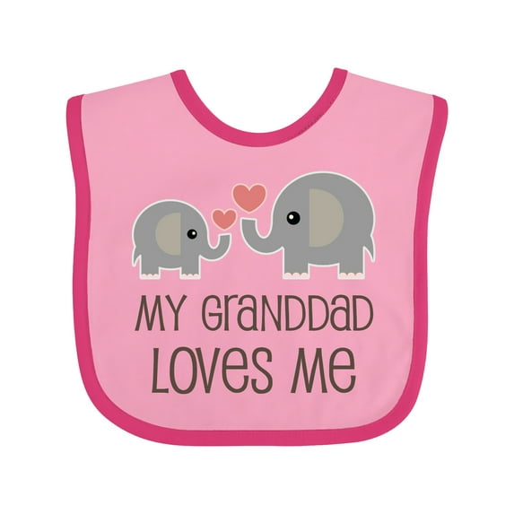 Inktastic Granddad Loves Me Grandchild Boys or Girls Baby Bib