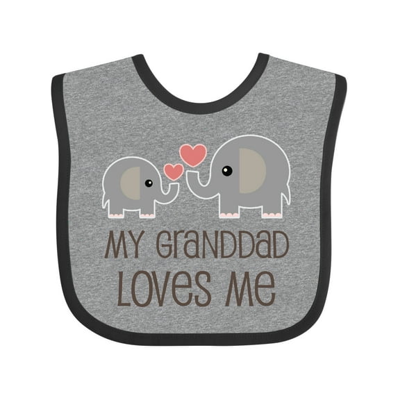 Inktastic Granddad Loves Me Grandchild Boys or Girls Baby Bib