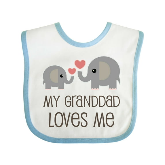 Inktastic Granddad Loves Me Grandchild Boys or Girls Baby Bib