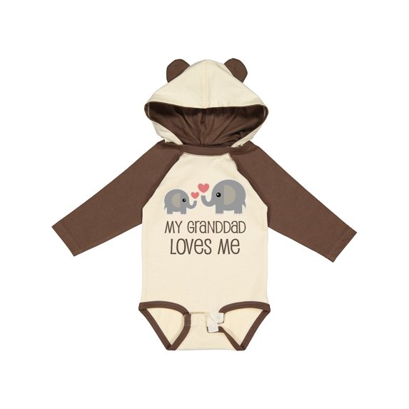 Inktastic Granddad Loves Me Grandchild Boys or Girls Long Sleeve Baby Bodysuit