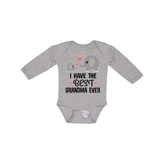 Inktastic Grandkids Best Grandma Ever Boys or Girls Long Sleeve Baby Bodysuit