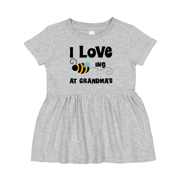 Inktastic Grandkids Visit Grandma Honey Bee Girls Baby Dress