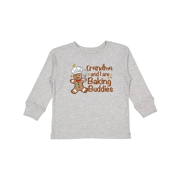 Inktastic Grandma And I Are Baking Buddies Boys or Girls Long Sleeve Toddler T-Shirt