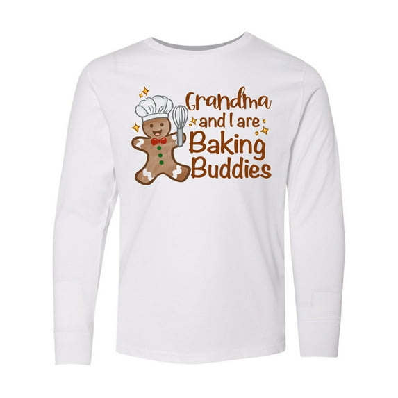 Inktastic Grandma And I Are Baking Buddies Long Sleeve Youth T-Shirt