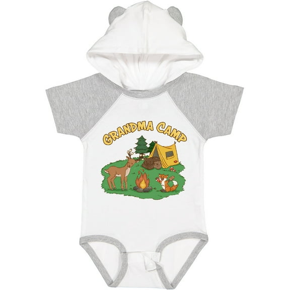 Inktastic Grandma Camp With Camping Animals Boys or Girls Baby Bodysuit