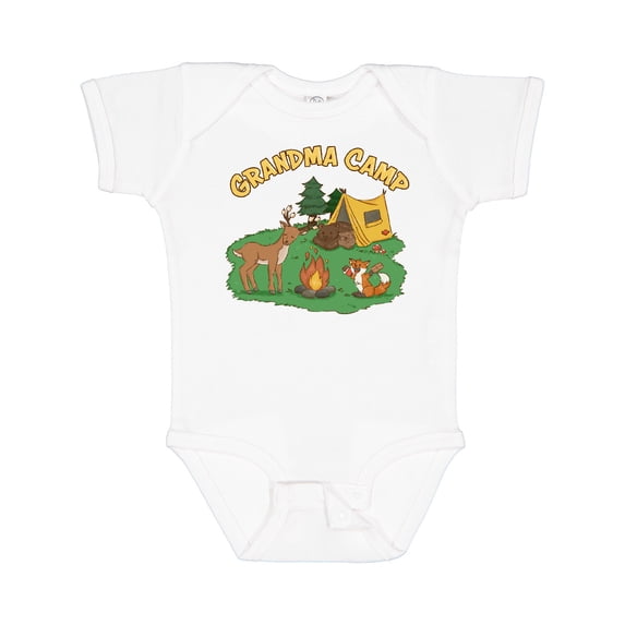 Inktastic Grandma Camp With Camping Animals Boys or Girls Baby Bodysuit