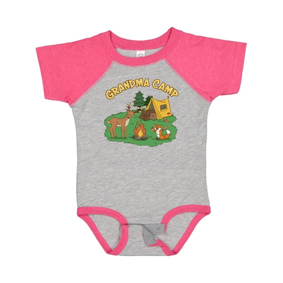 Inktastic Grandma Camp With Camping Animals Boys or Girls Baby Bodysuit