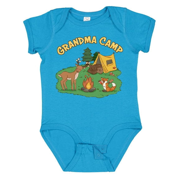 Inktastic Grandma Camp With Camping Animals Boys or Girls Baby Bodysuit