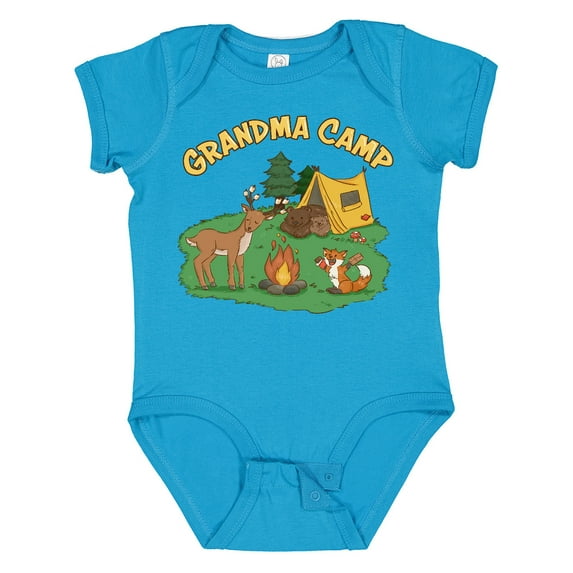Inktastic Grandma Camp With Camping Animals Boys or Girls Baby Bodysuit