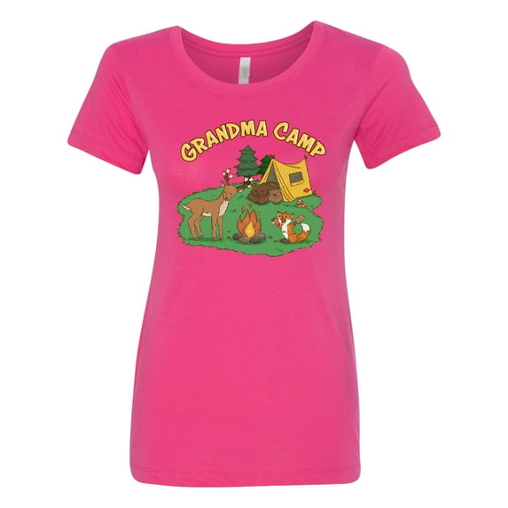 Inktastic Grandma Camp with Camping Animals Women's T-Shirt