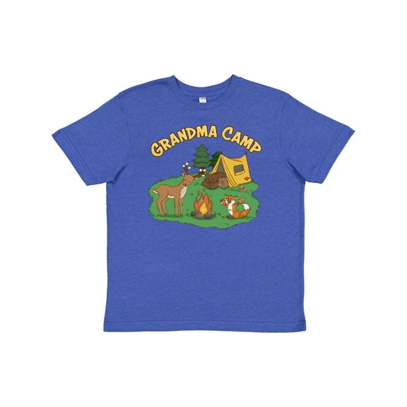Inktastic Grandma Camp with Camping Animals Youth T-Shirt
