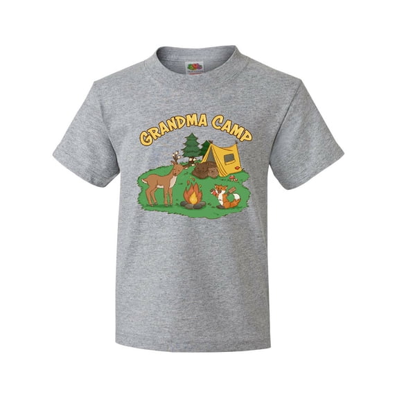 Inktastic Grandma Camp with Camping Animals Youth T-Shirt