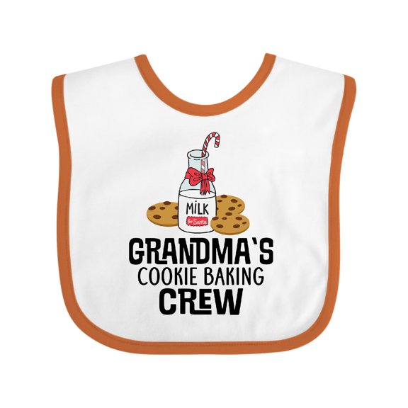 Inktastic Grandma Christmas Cookie Baking Crew Boys or Girls Baby Bib