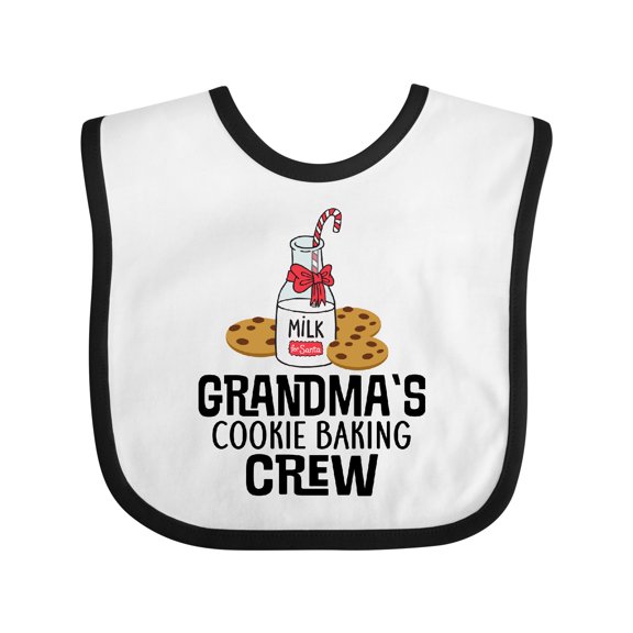 Inktastic Grandma Christmas Cookie Baking Crew Boys or Girls Baby Bib