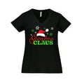 thumbnail image 1 of Inktastic Grandma Claus with Christmas Santa Hat and Snowflakes Women's Plus Size V-Neck T-Shirt, 1 of 5