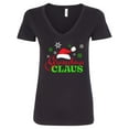 thumbnail image 1 of Inktastic Grandma Claus with Christmas Santa Hat and Snowflakes Women's V-Neck T-Shirt, 1 of 5