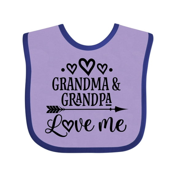 Inktastic Grandma Grandpa Love Me Arrow Boys or Girls Baby Bib