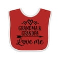 thumbnail image 1 of Inktastic Grandma Grandpa Love Me Arrow Boys or Girls Baby Bib, 1 of 4