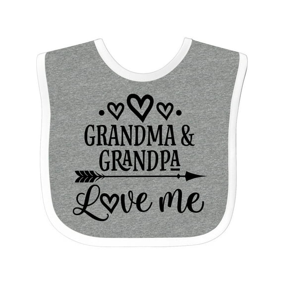 Inktastic Grandma Grandpa Love Me Arrow Boys or Girls Baby Bib