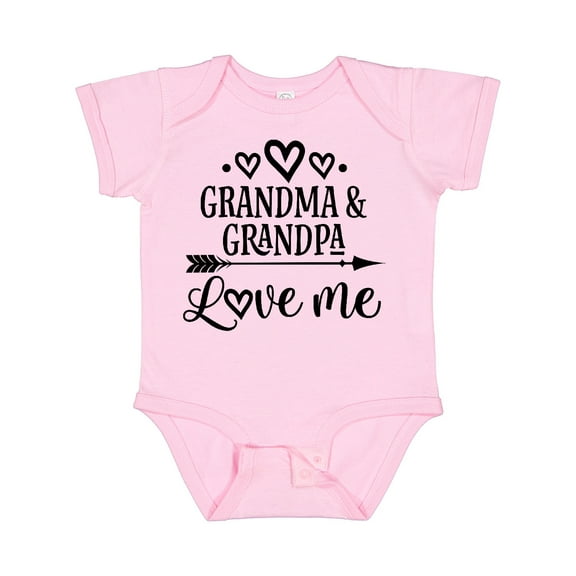 Inktastic Grandma Grandpa Love Me Arrow Boys or Girls Baby Bodysuit