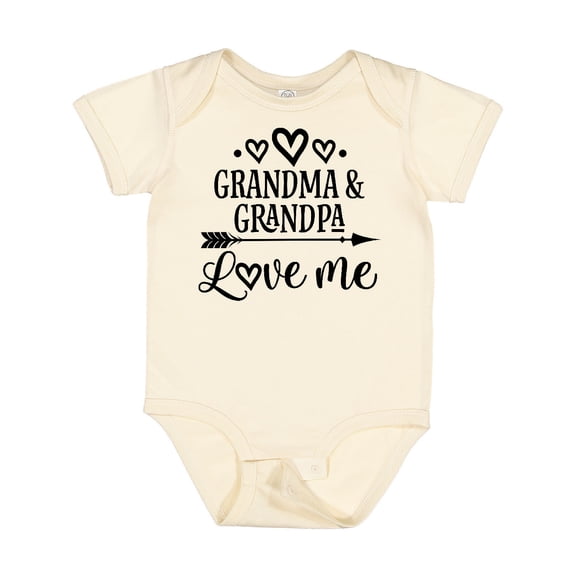 Inktastic Grandma Grandpa Love Me Arrow Boys or Girls Baby Bodysuit
