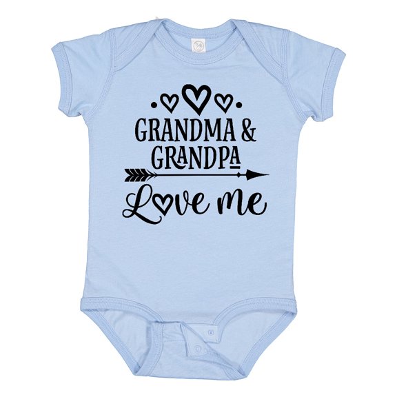 Inktastic Grandma Grandpa Love Me Arrow Boys or Girls Baby Bodysuit