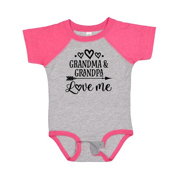 Inktastic Grandma Grandpa Love Me Arrow Boys or Girls Baby Bodysuit
