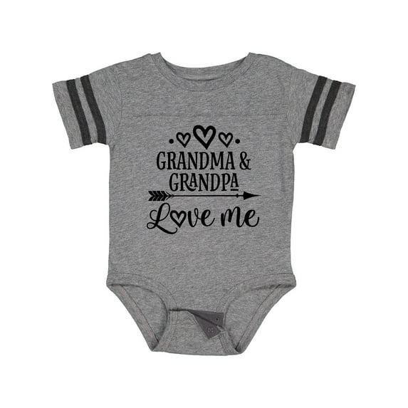 Inktastic Grandma Grandpa Love Me Arrow Boys or Girls Baby Bodysuit