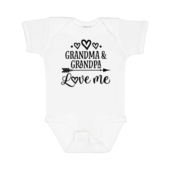 Inktastic Grandma Grandpa Love Me Arrow Boys or Girls Baby Bodysuit