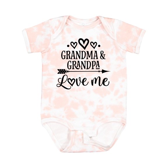 Inktastic Grandma Grandpa Love Me Arrow Boys or Girls Baby Bodysuit