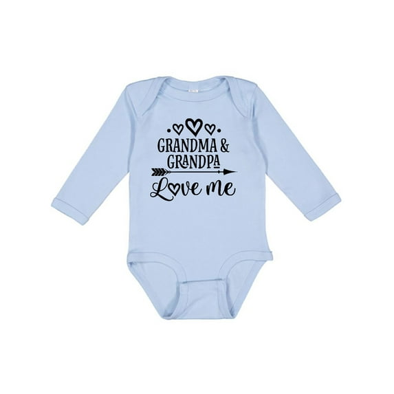 Inktastic Grandma Grandpa Love Me Arrow Boys or Girls Long Sleeve Baby Bodysuit