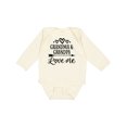 thumbnail image 1 of Inktastic Grandma Grandpa Love Me Arrow Boys or Girls Long Sleeve Baby Bodysuit, 1 of 5