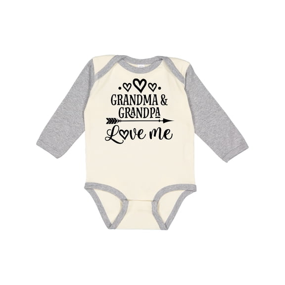 Inktastic Grandma Grandpa Love Me Arrow Boys or Girls Long Sleeve Baby Bodysuit