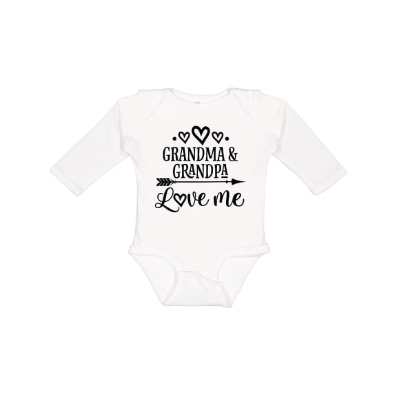 Inktastic Grandma Grandpa Love Me Arrow Boys or Girls Long Sleeve Baby Bodysuit
