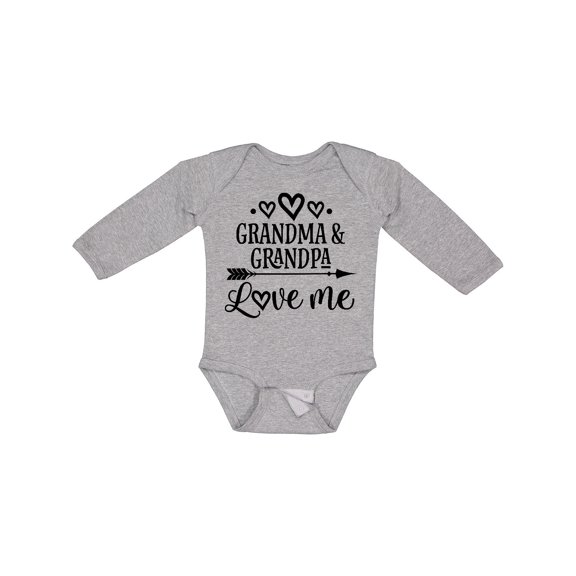 Inktastic Grandma Grandpa Love Me Arrow Boys or Girls Long Sleeve Baby Bodysuit