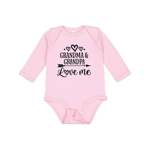Inktastic Grandma Grandpa Love Me Arrow Boys or Girls Long Sleeve Baby Bodysuit
